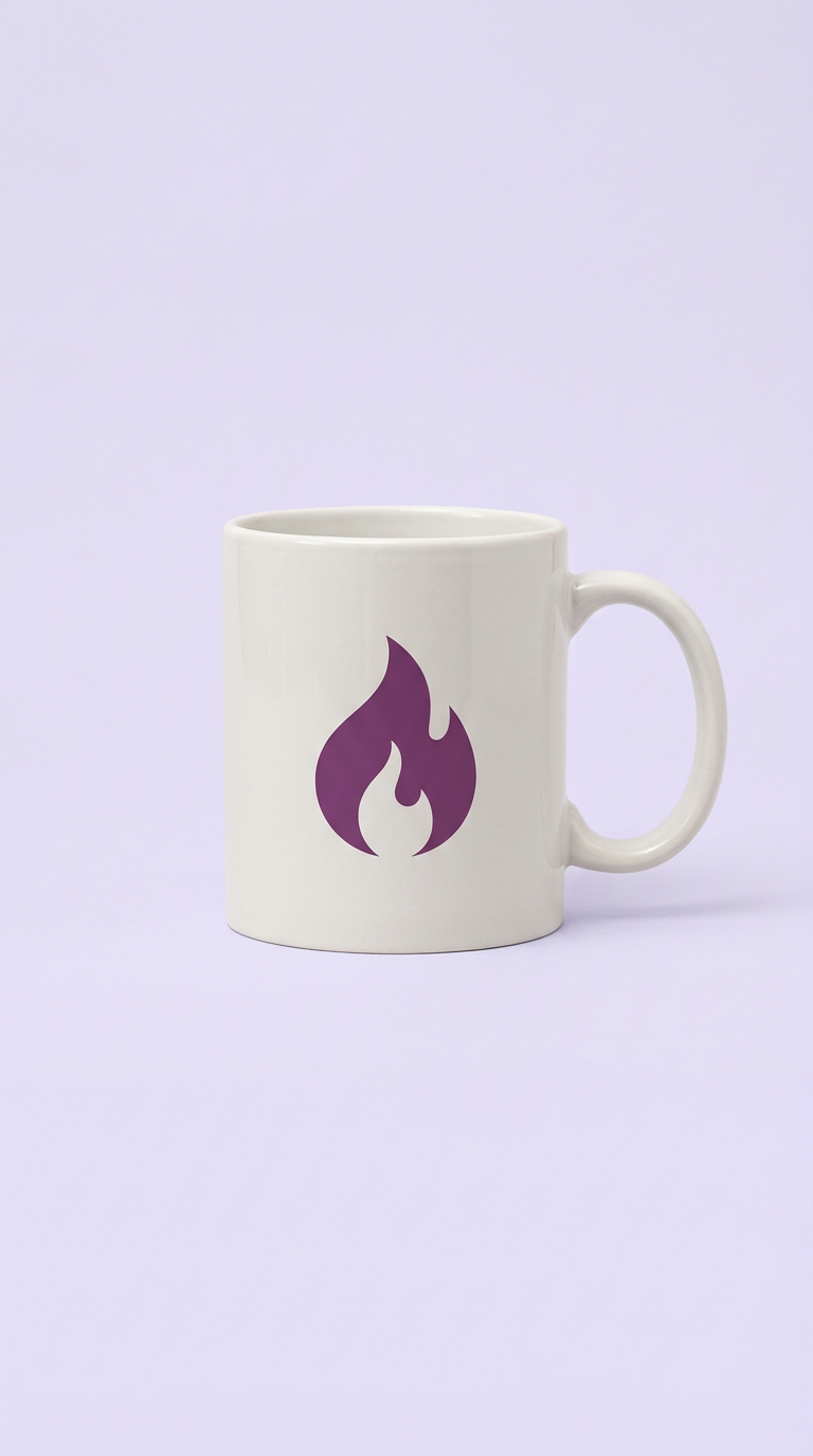 Plum Accent Flame Logo Mug
